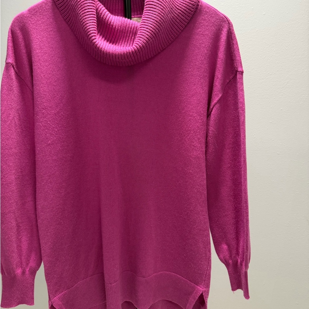 LOFT Vibrant Pink Cowl Neck Sweater